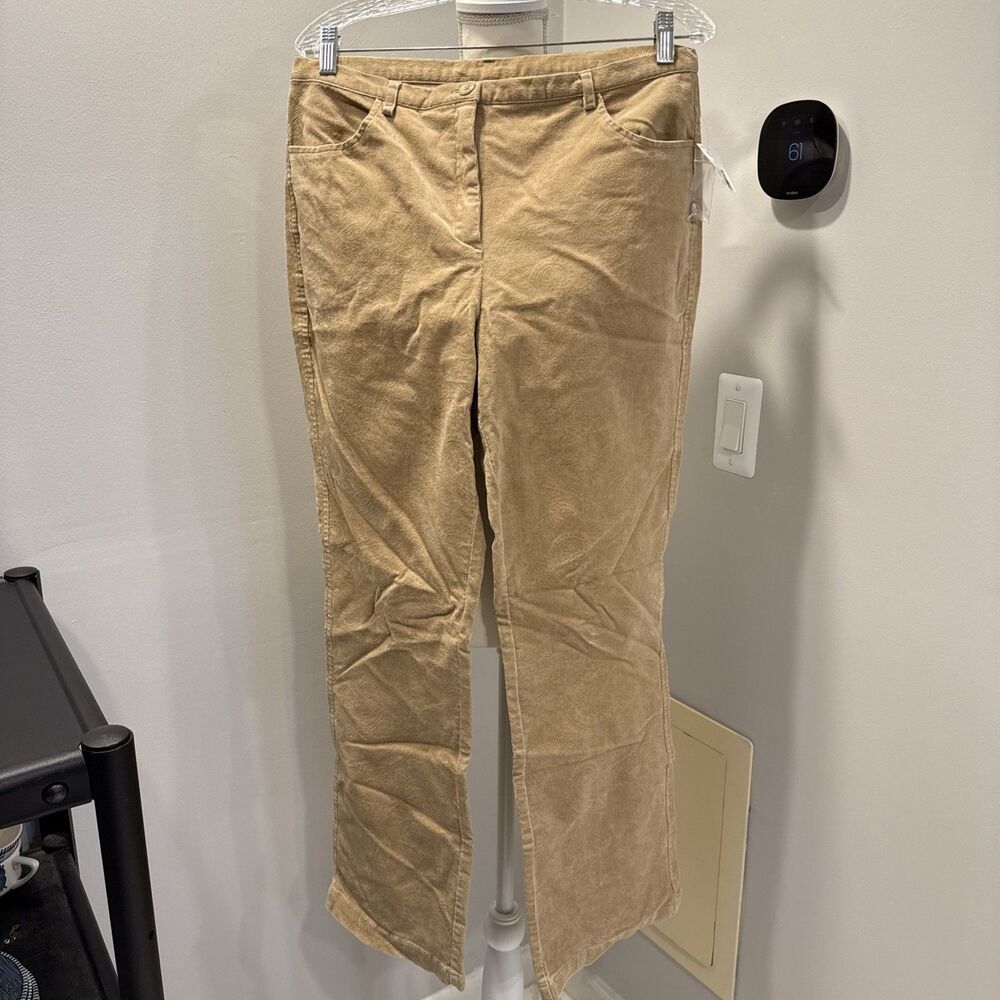 Vintage Fashion Bug Tan Khaki Corduroy Pants Size 12 NWT Paisley Stretch